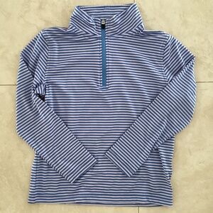 CREWCUTS Performance Quarter Zip Striped Top UV Protection Breathable